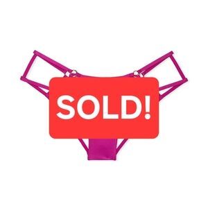 NWTs Victorias Secret Strappy Hardware High-Leg Cheeky Panty in Pink Size Medium